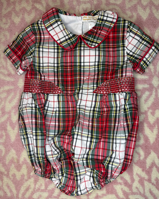 6/12M Brently Bubble | Keene Place Plaid / Richmond Red Smocking