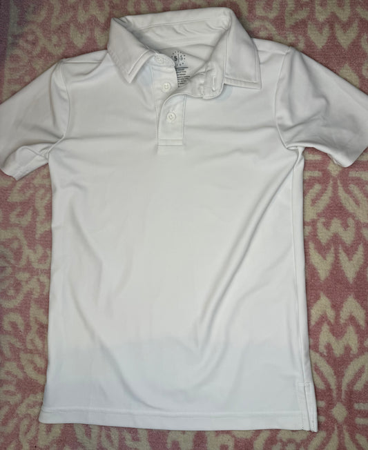 Sz 5/6 Courtside Kids White Polo