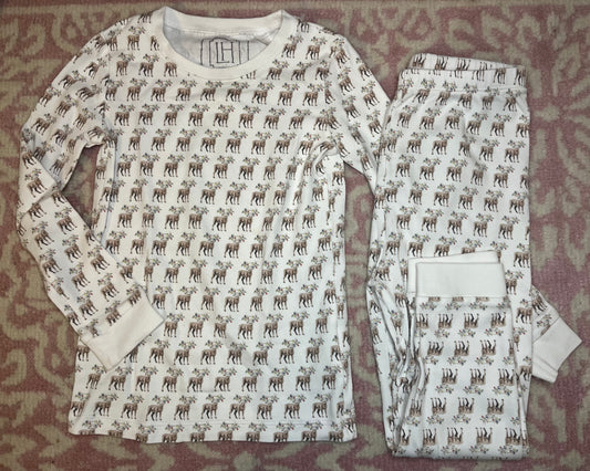 4 Lila and Hayes LS Reindeer Pajamas