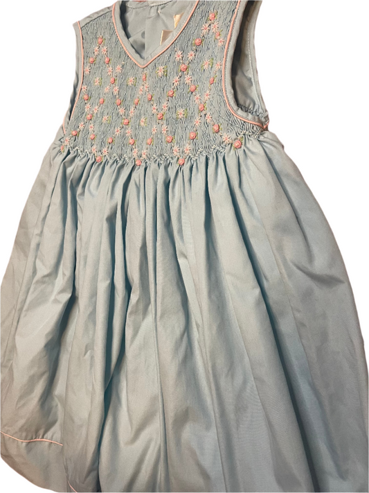 Sz 24M Petit Ami Pearl & Rosette French Blue Dress