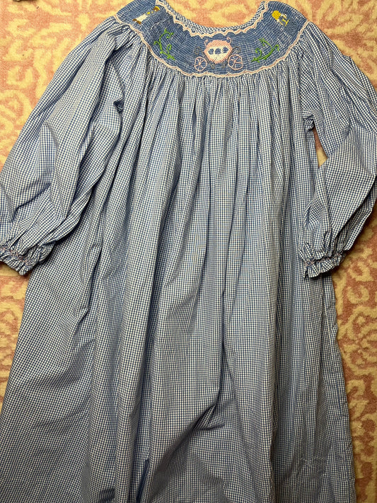 Sz 6 Royal Child LS Bishop Dress Cinderella Smocking