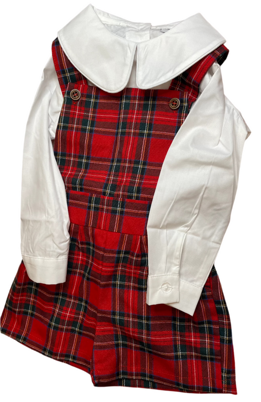 18M Little Louanne Christmas Plaid Jon Jon Set