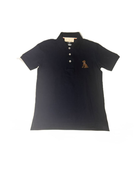 6/7 Hannah Kate Puppy Appliqué Navy Polo