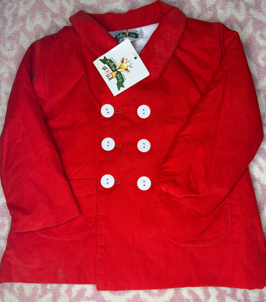 18M Southern Taters Red Cord Pea Coat