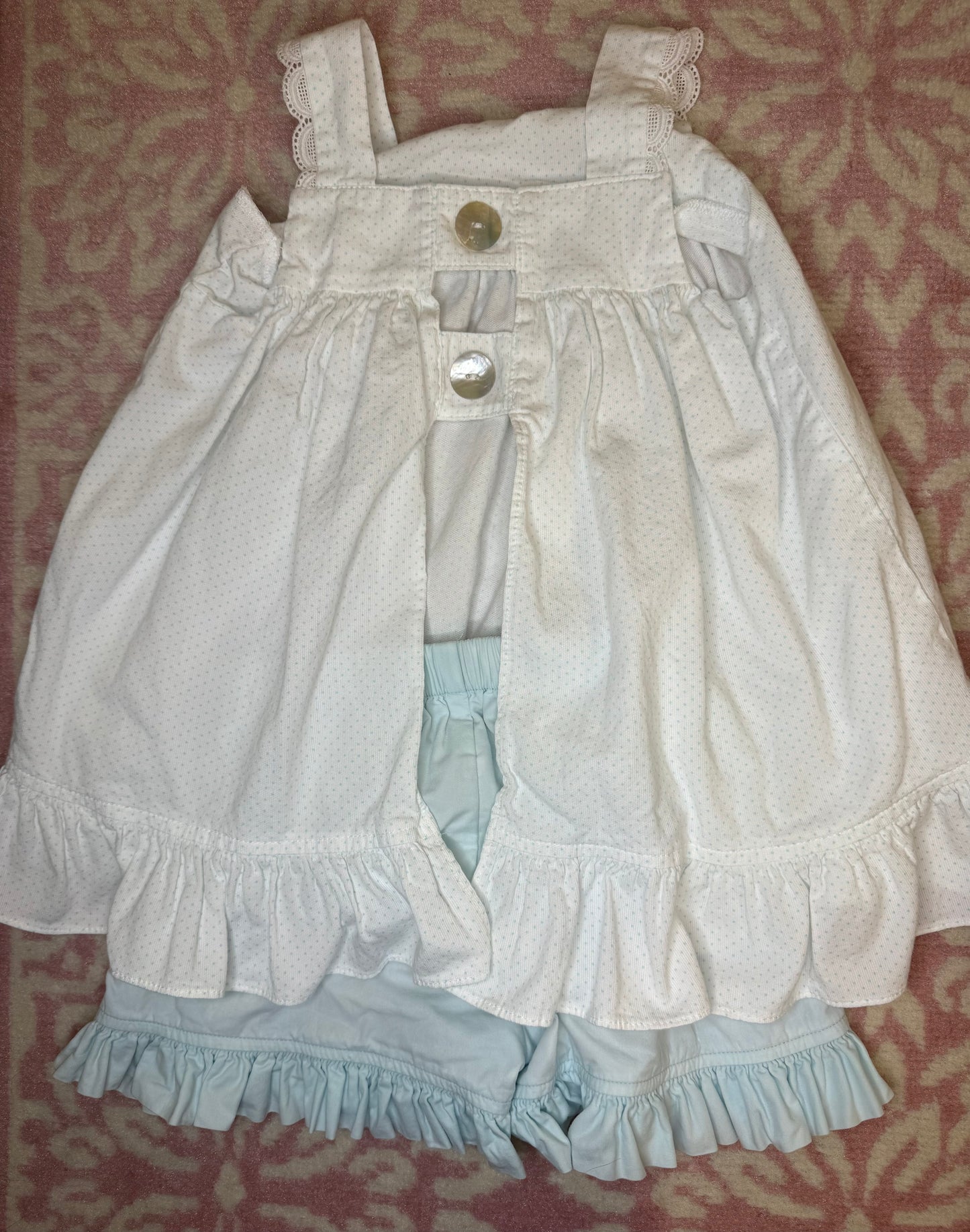 Sz 7 Hannah Kate Mini Dot Ruffle Short Set