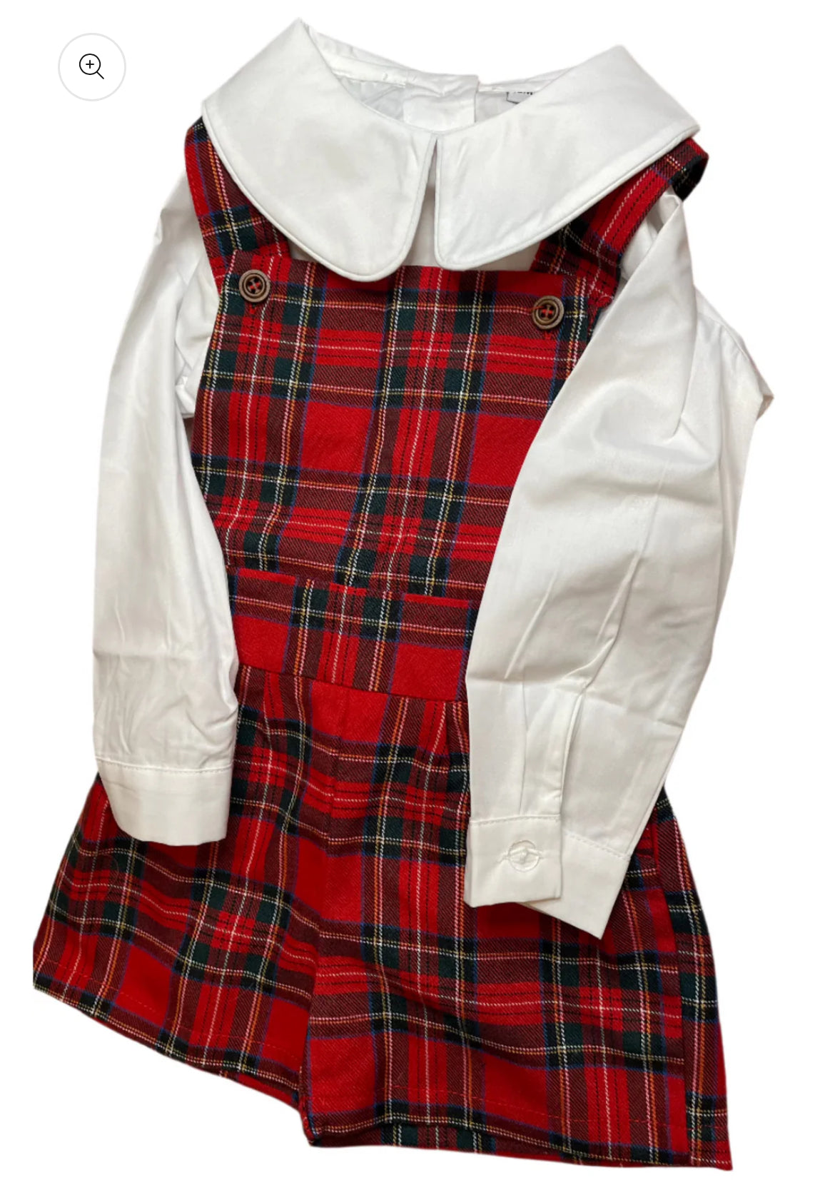 12M Little Louanne Christmas Plaid Jon Jon Set