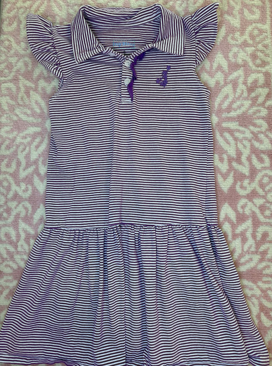 Sz 8 Itsy Bitsy Purple Striped Cheer Knit Dress