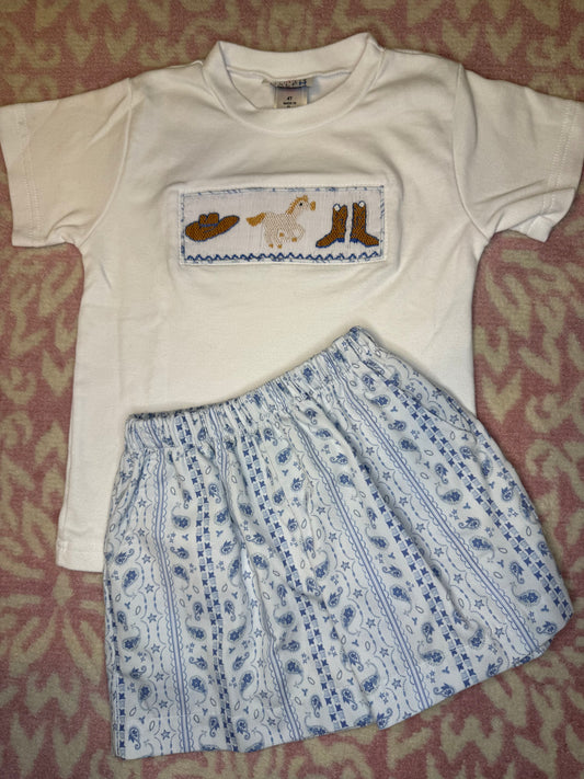 4T Ruth & Ralph Smocked Cowboy Set