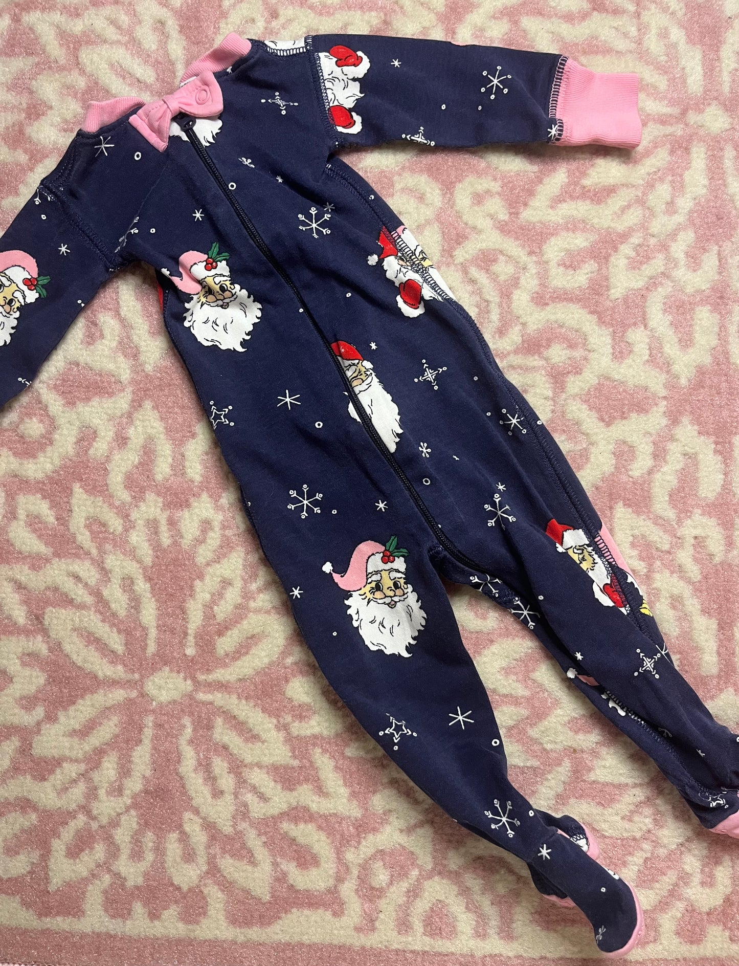 Sz 0/3M TBBC Noelles Night Night in Dear Santa and Hampton Pink