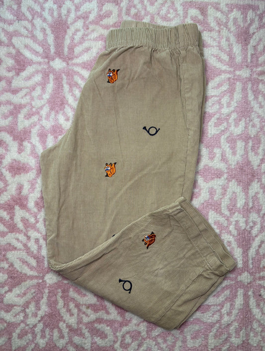 6 TBBC Cord Pants with Fox and Horn