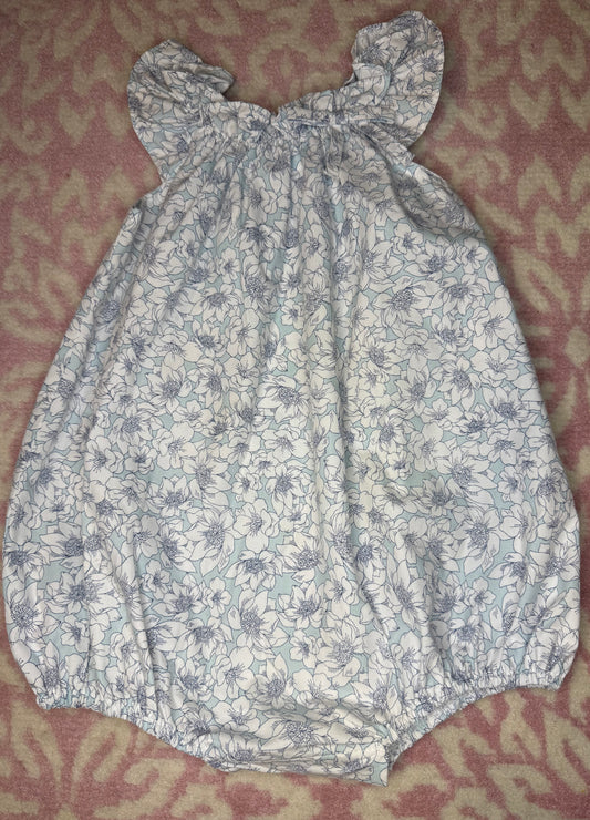 12M Little English Blue Floral Bubble