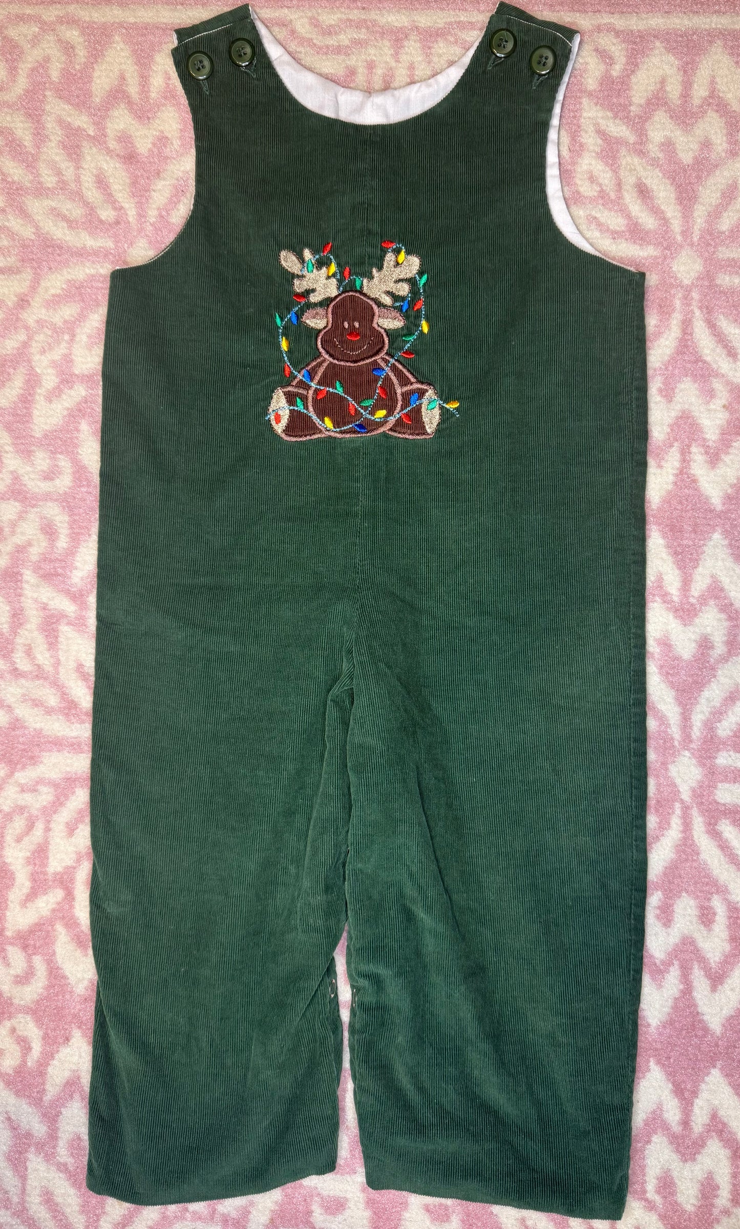 12M Remember Nguyen Reindeer w/ Lights Applique’ Cord Longall