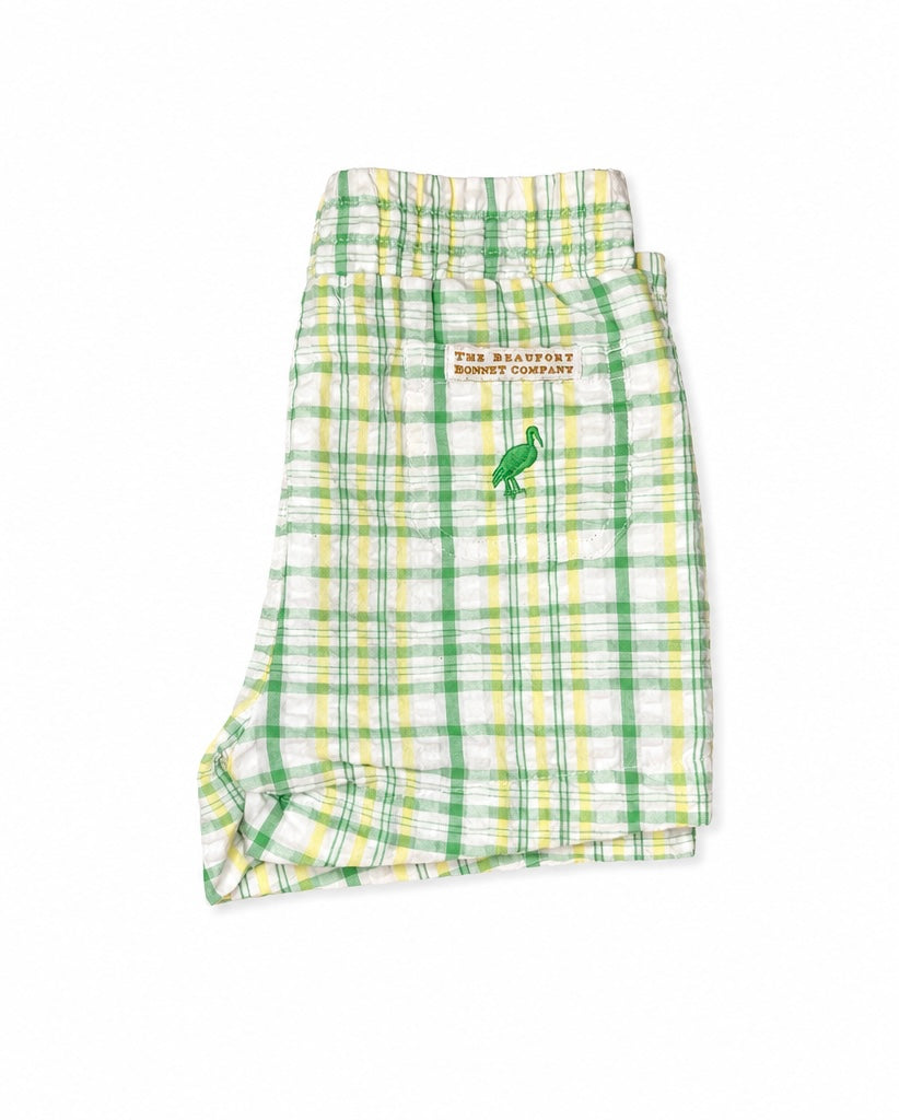 3T TBBC Sheffield Shorts Gibson Island Green and Lake Worth Yellow Sewanee Seersucker with Lake Worth Yellow