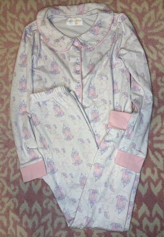 Sz 6 Cecil & Lou Unicorn Bow Pajama Set
