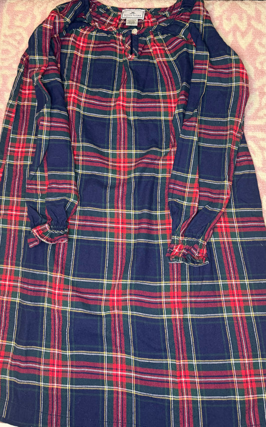 Sz 7 Petite Plum Christmas Tartan Night Gown