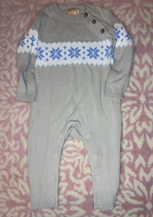 6/12M TBBC PERRIN PLAYSUIT - GRANTLEY GRAY/FAIR ISLE