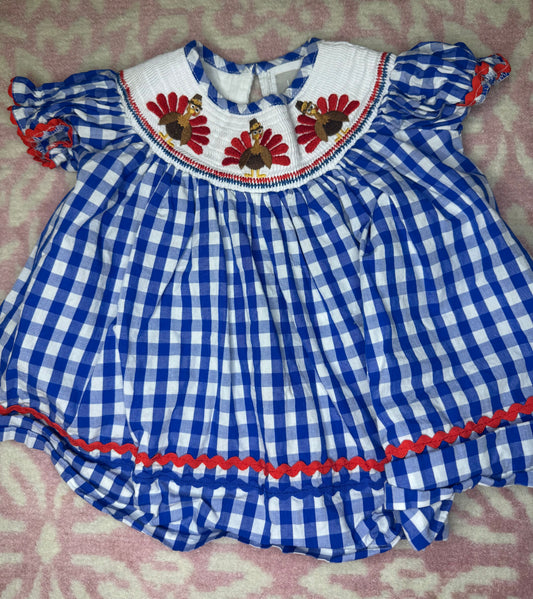 3/6M Lil Cactus Turkey Smocked Dress