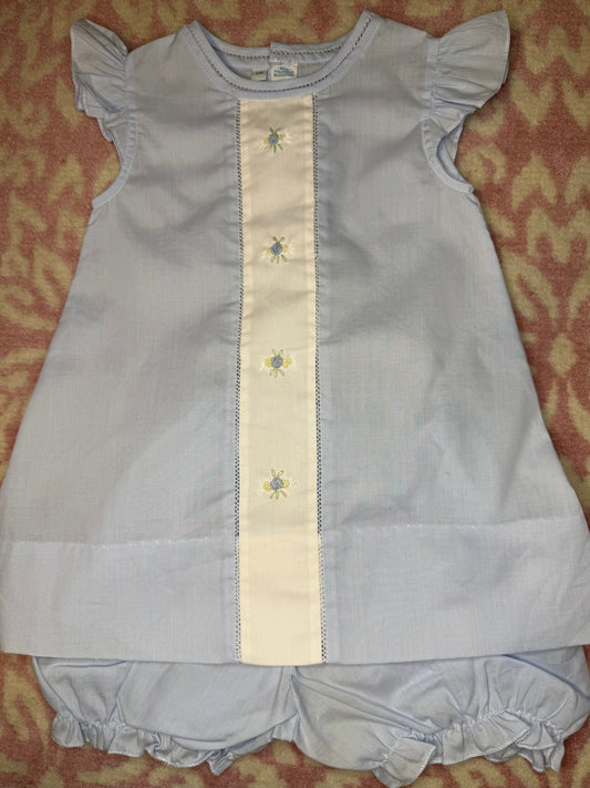 9M Feltman Brothers Baby Blue Floral Bloomer Set