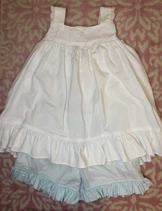 Sz 7 Hannah Kate Mini Dot Ruffle Short Set