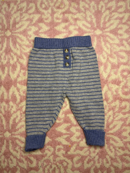 6M Miniclasix Knit Pants Blue and Gray