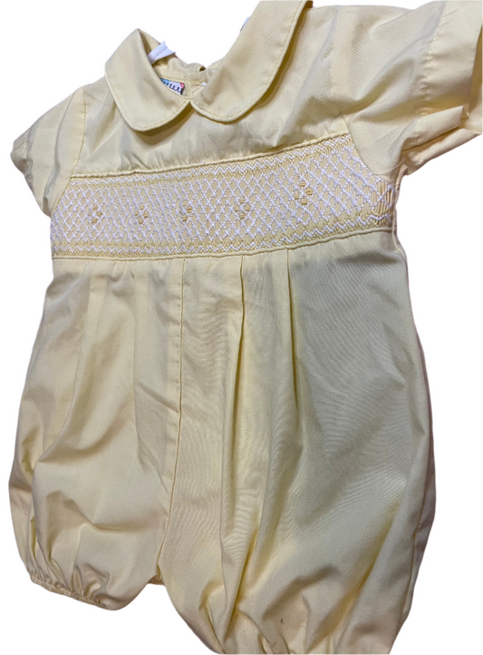 Sz 6M Sucre Yellow Smocked Romper