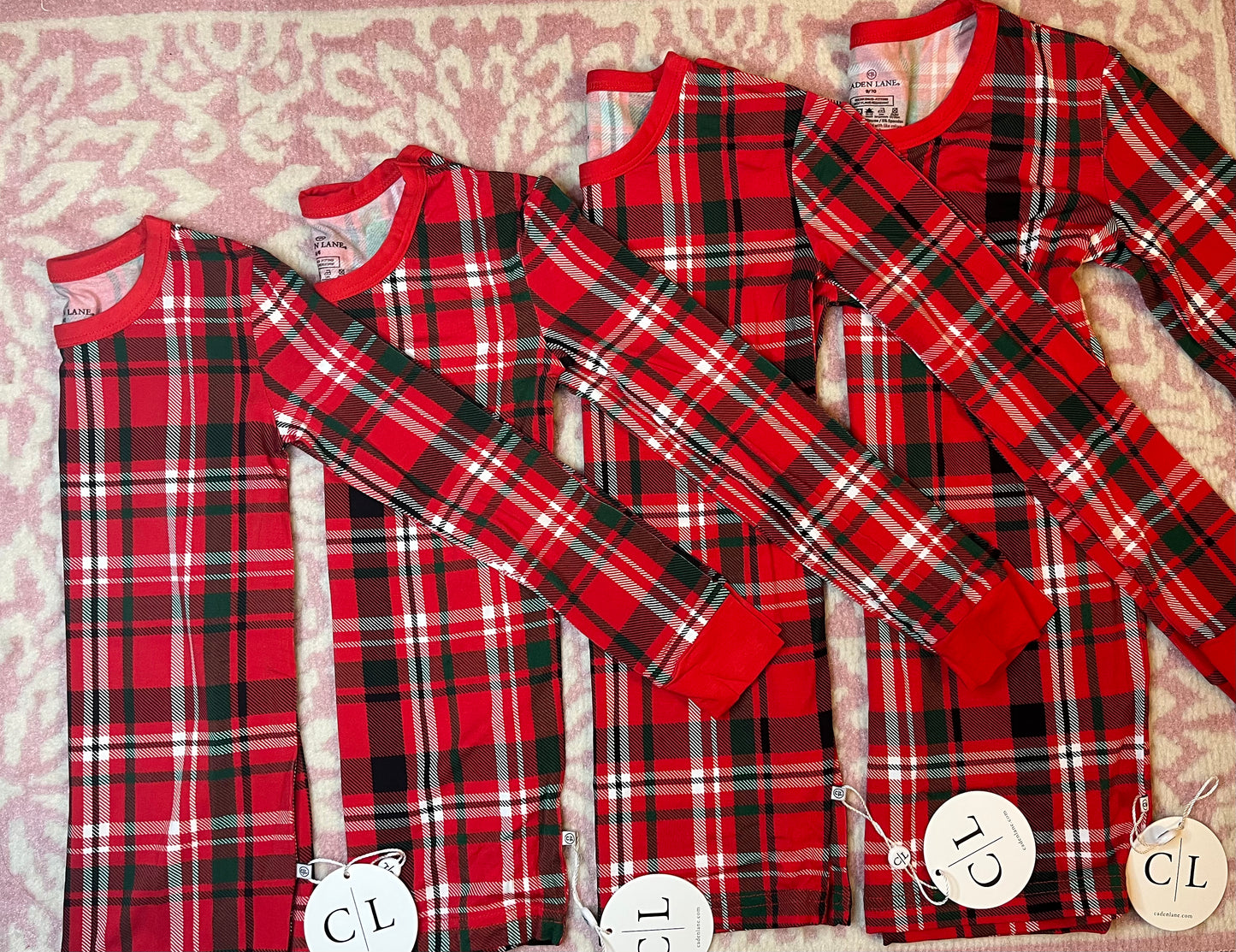 Sz 9/10 Caden Lane Tartan Red Pajama Set