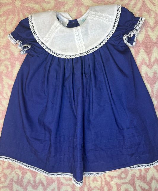 6M MiMi Navy Lace Bib Dress