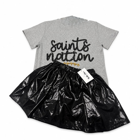 14 Belle Cher Saints Nation Sequin Skirt Set