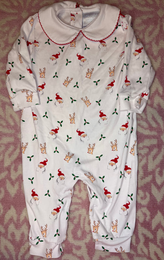 9M Little English Santa & Reindeer Christmas Romper