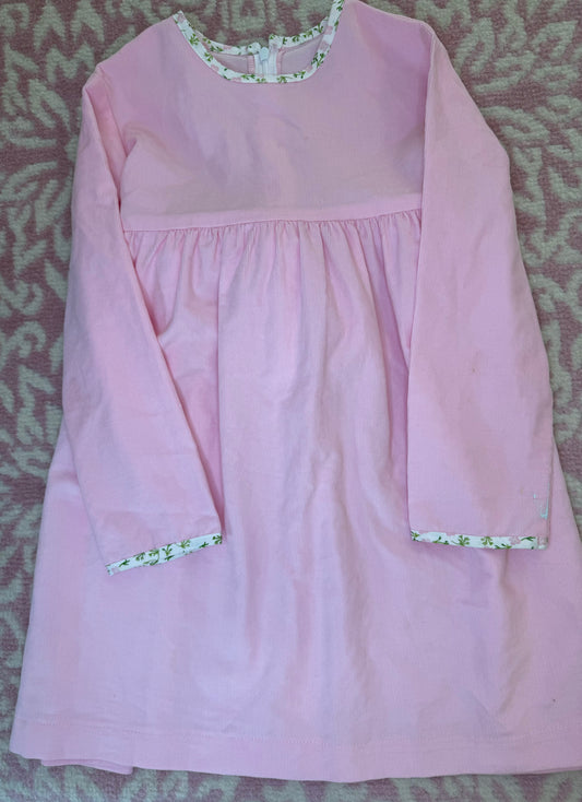 Sz 6 Hannah Kate Pink Cord Floral Trim Dress