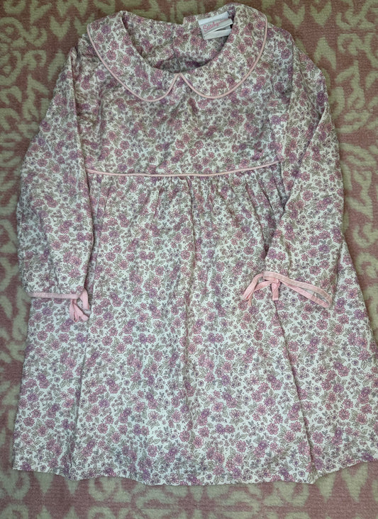 3T Stitchy Fish Pink & Lavender Floral LS Dress