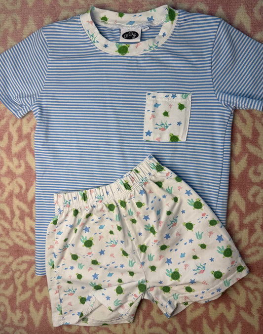 Sz 5 PBJ Turtle Knit Short Set