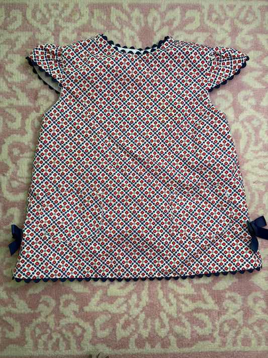 24M Bella Bliss Rick Rack and Floral Blouse with Button Back