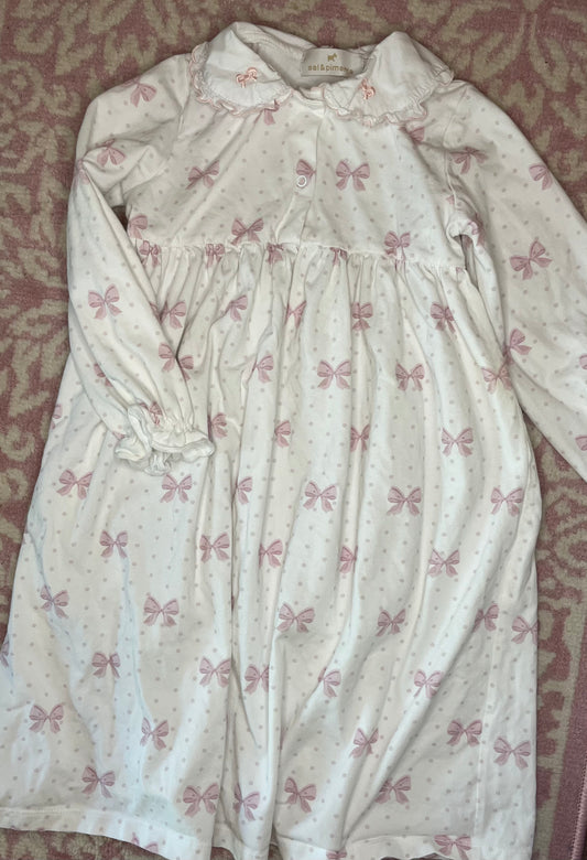 6T Sal & Pimienta Pink Bows Night Gown