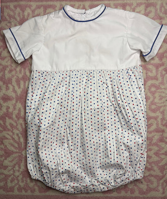 2T Two Girls and a Boy Red, White, and Blue Polka Dot SS Bubble