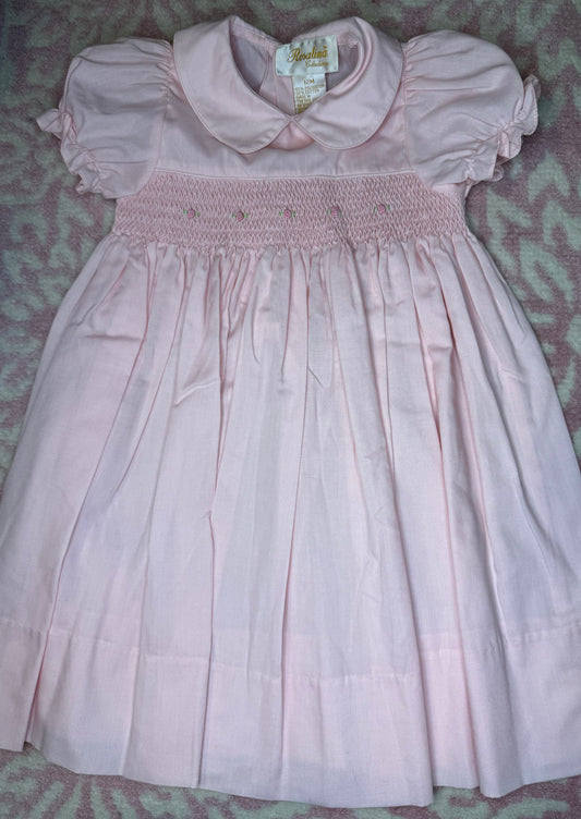 12M Rosalina Pink Smocked Dress