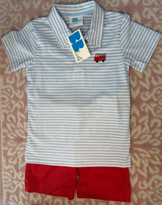 Sz 6 BB Kids + TBBC Fire Truck Short Set