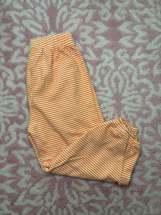18M PBJ Orange and White Knit Bubbie Pants