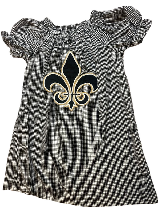 Sz 2T Precious Kids Saints Puff Sleeve Dress