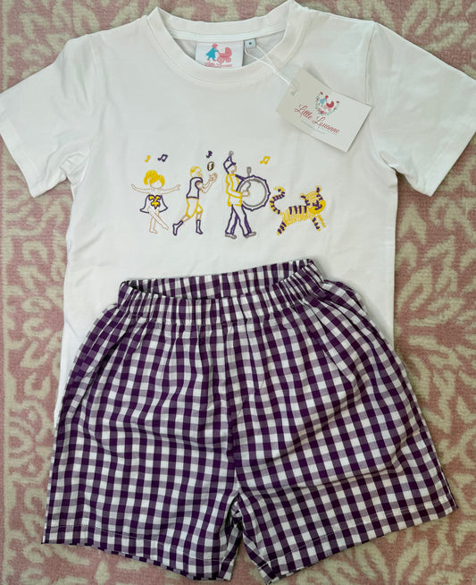 Sz 6 Little Louanne Game Day LSU Short Set