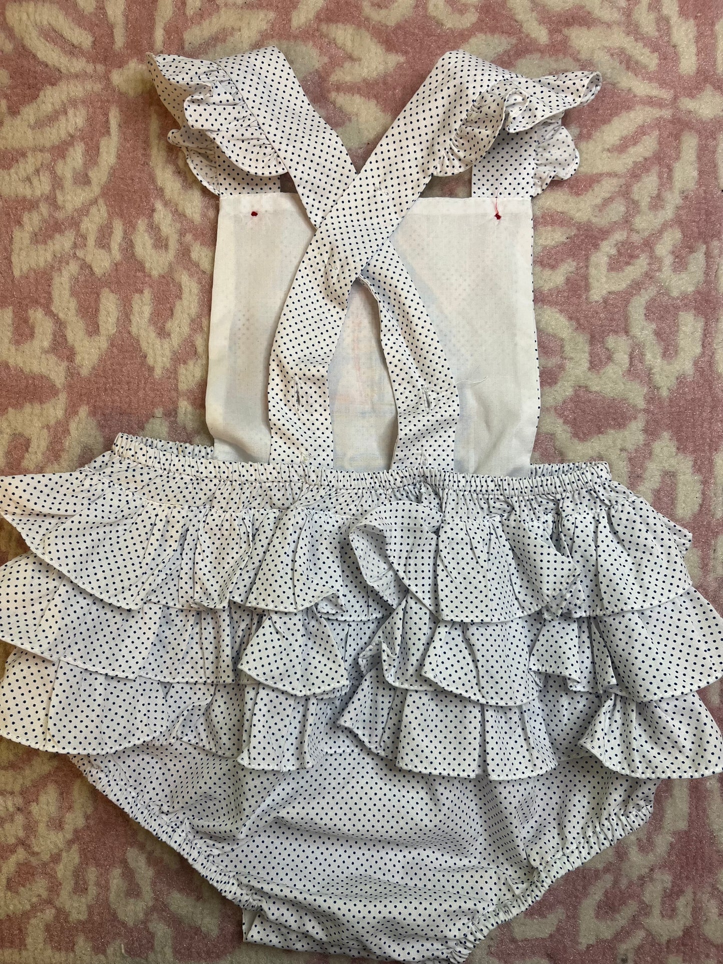 12M Petit Ami Sailboat Appliqué Ruffle Sunsuit