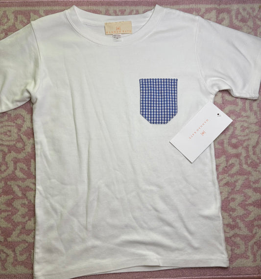 YM(10) Hannah Kate SS Gingham Pocket Tee