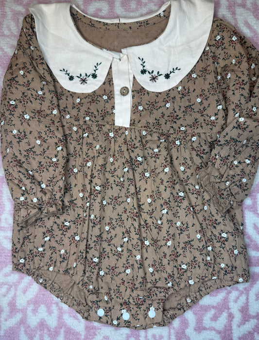 12/18M Brown Floral Fall Bubble
