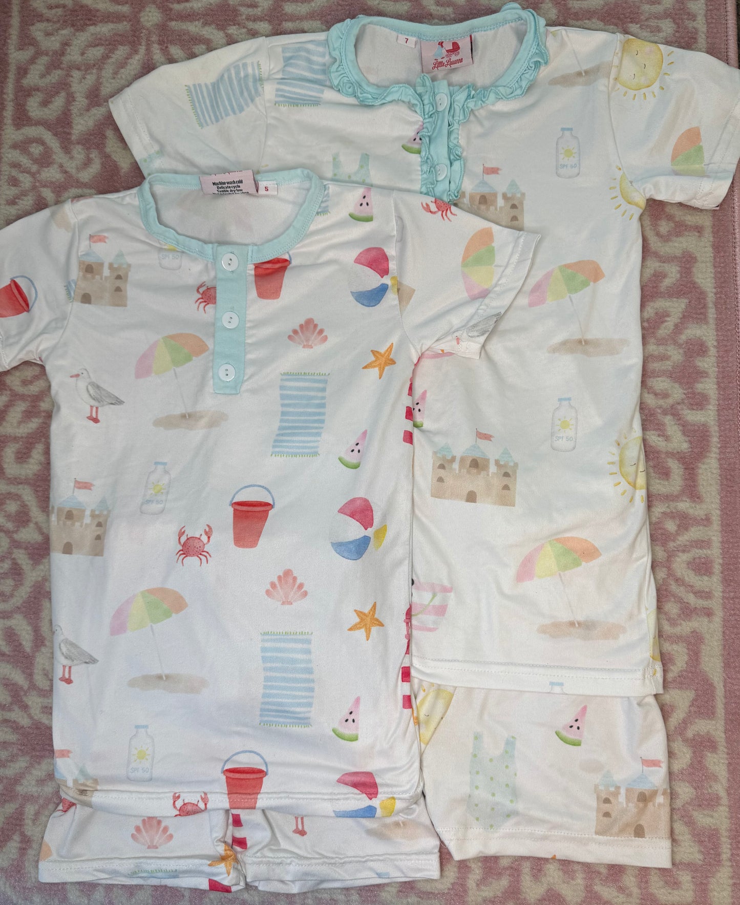 Sz 5 Little Louanne Beach Day Pajama Short Set