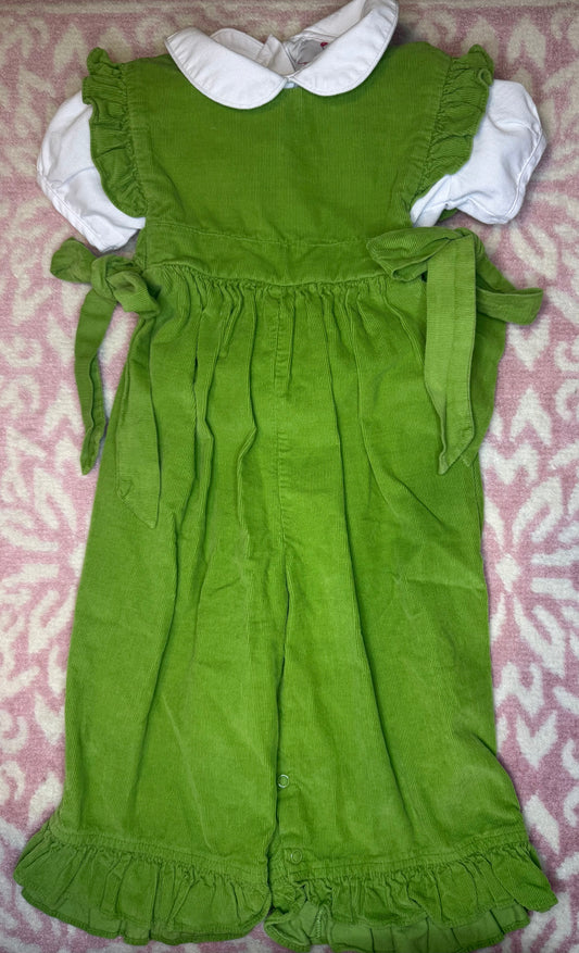 2T Shrimp & Grits + Eliza James Green Cord Romper Set
