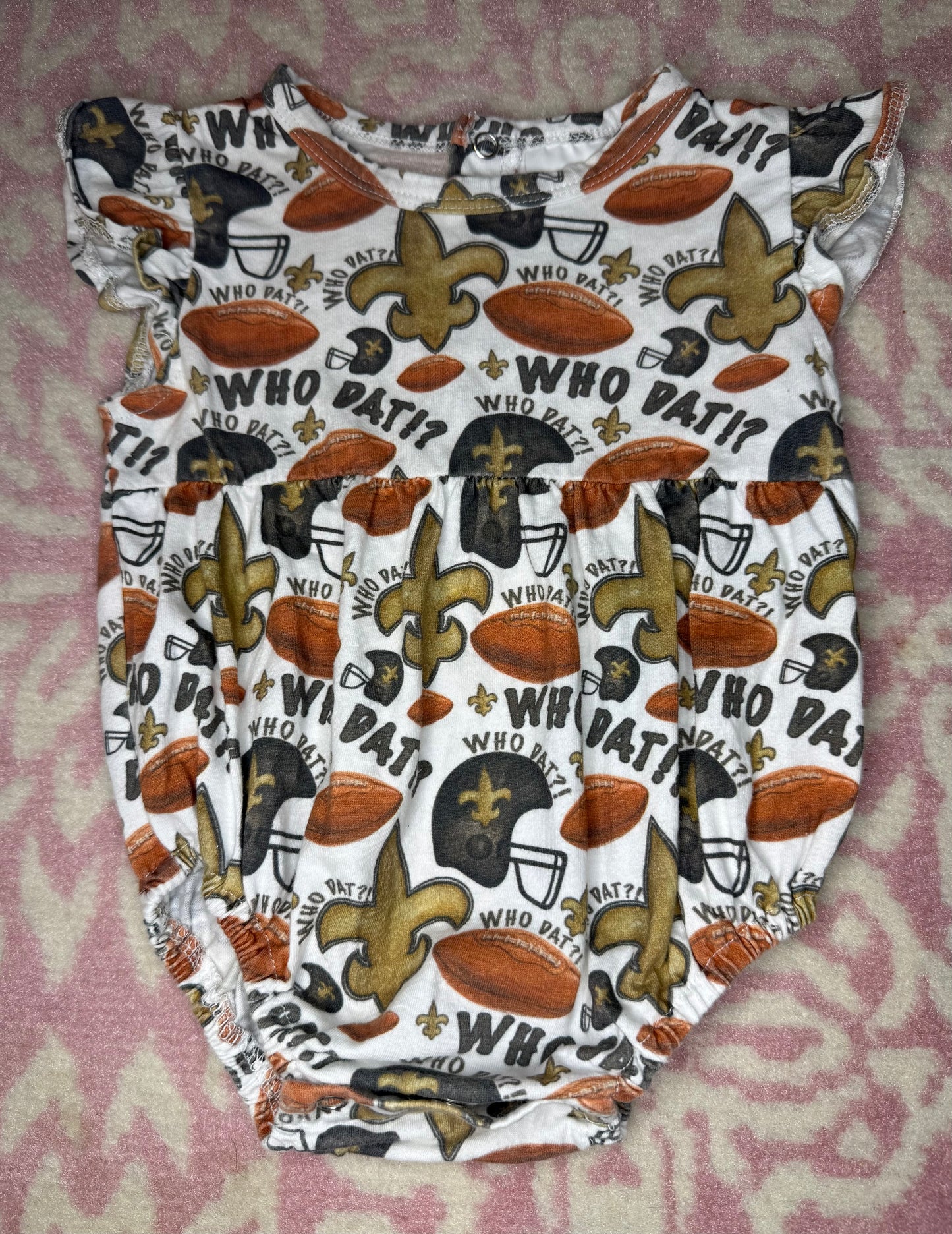 6/12M Lil Lagniappe Who Dat Saints Bubble