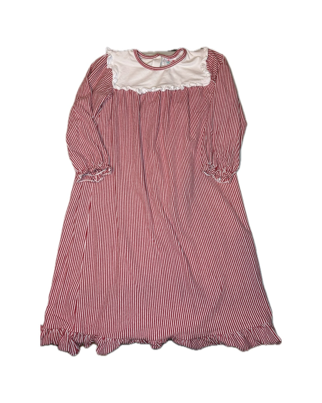 Girl 3 Little Louanne Christmas Striped Long Nightgown