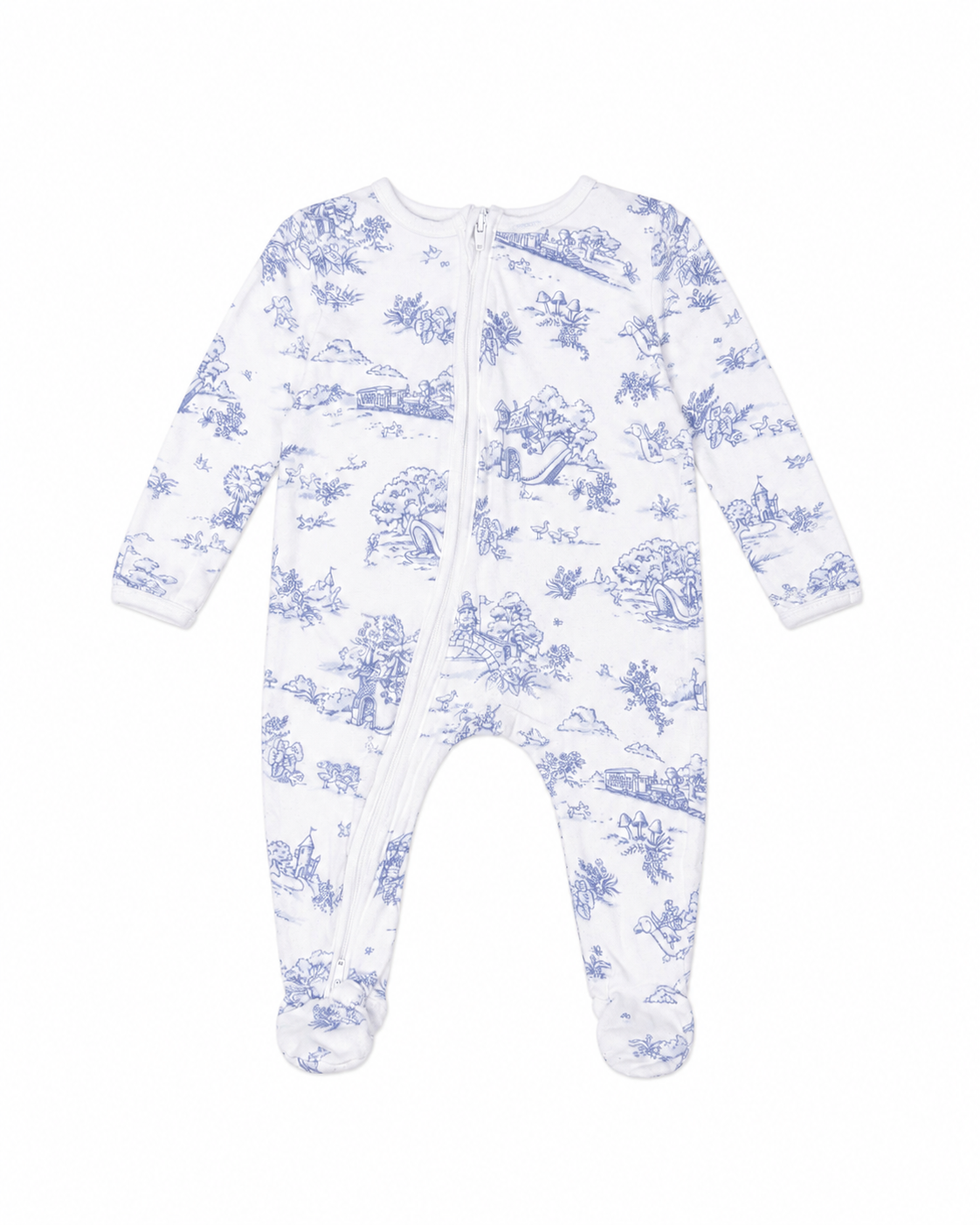 3/6M Maison Nola City Park Storyland Blue Toile Zip Up