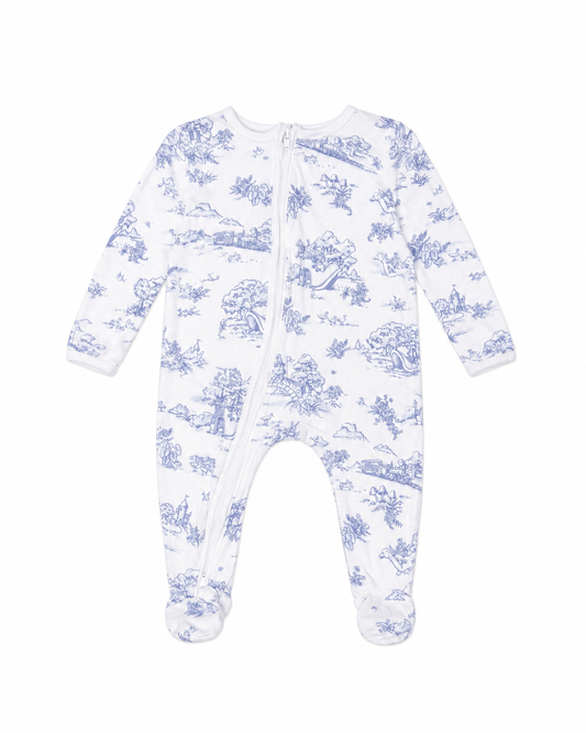 3/6M Maison Nola City Park Storyland Blue Toile Zip Up