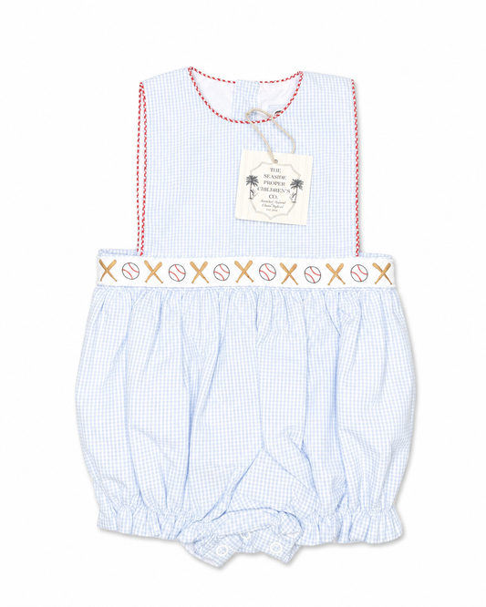 6M Seaside Proper Baseball Ribbon Sunsuit